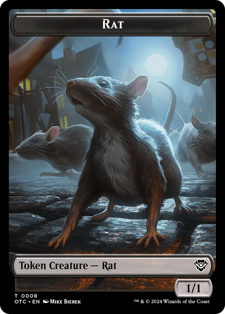 Rat // Blood Double-Sided Token [Outlaws of Thunder Junction Commander Tokens] | Tacoma Games