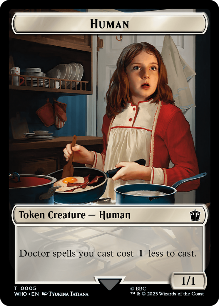 Human (0005) // Food (0026) Double-Sided Token [Doctor Who Tokens] | Tacoma Games