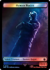 Human Rogue // Dinosaur Double-Sided Token (Surge Foil) [Doctor Who Tokens] | Tacoma Games