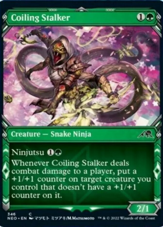 Coiling Stalker (Showcase Ninja) [Kamigawa: Neon Dynasty] | Tacoma Games