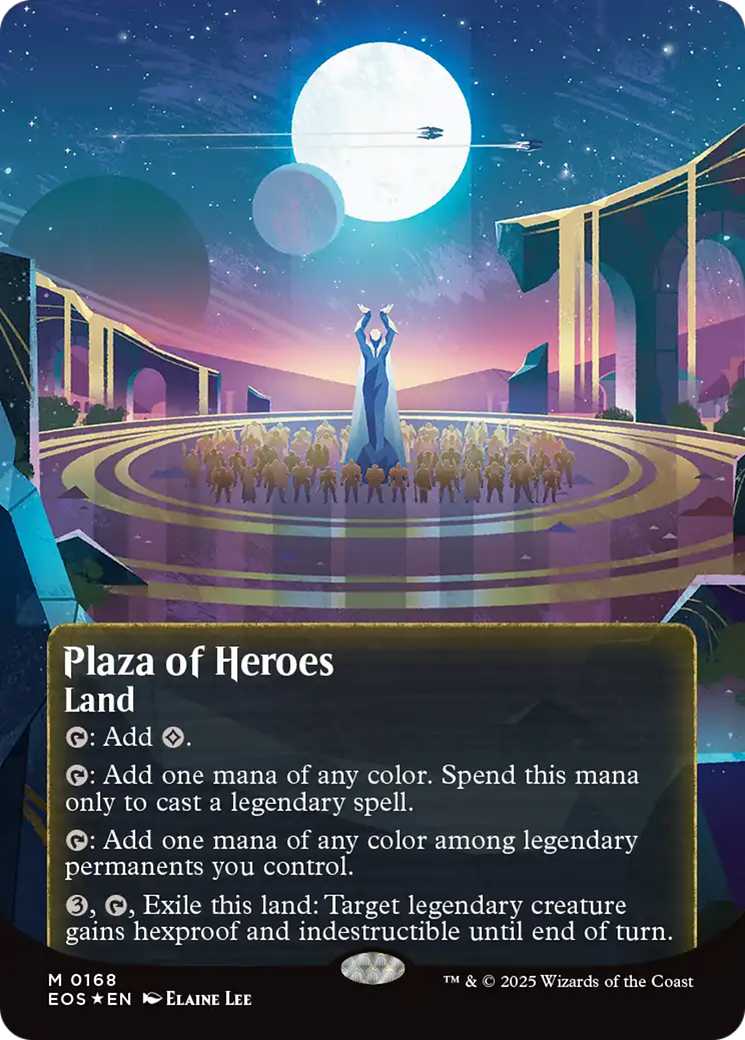 Plaza of Heroes (0168) (Borderless) (Galaxy Foil) [Edge of Eternities: Stellar Sights] | Tacoma Games