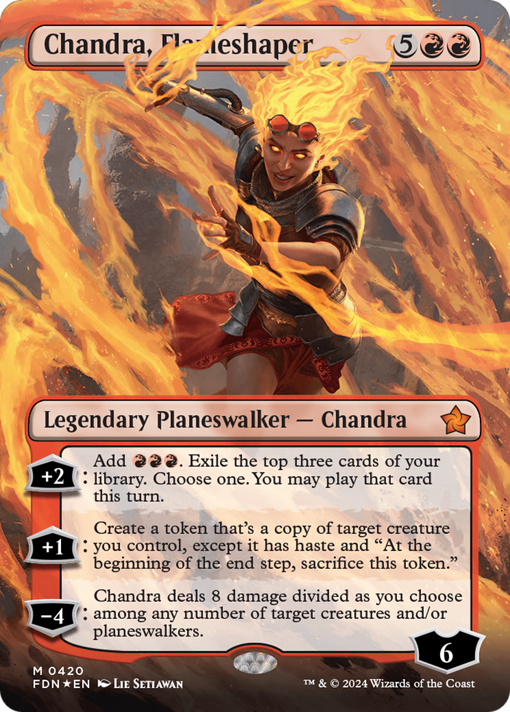 Chandra, Flameshaper (Borderless) (Mana Foil) [Foundations] | Tacoma Games