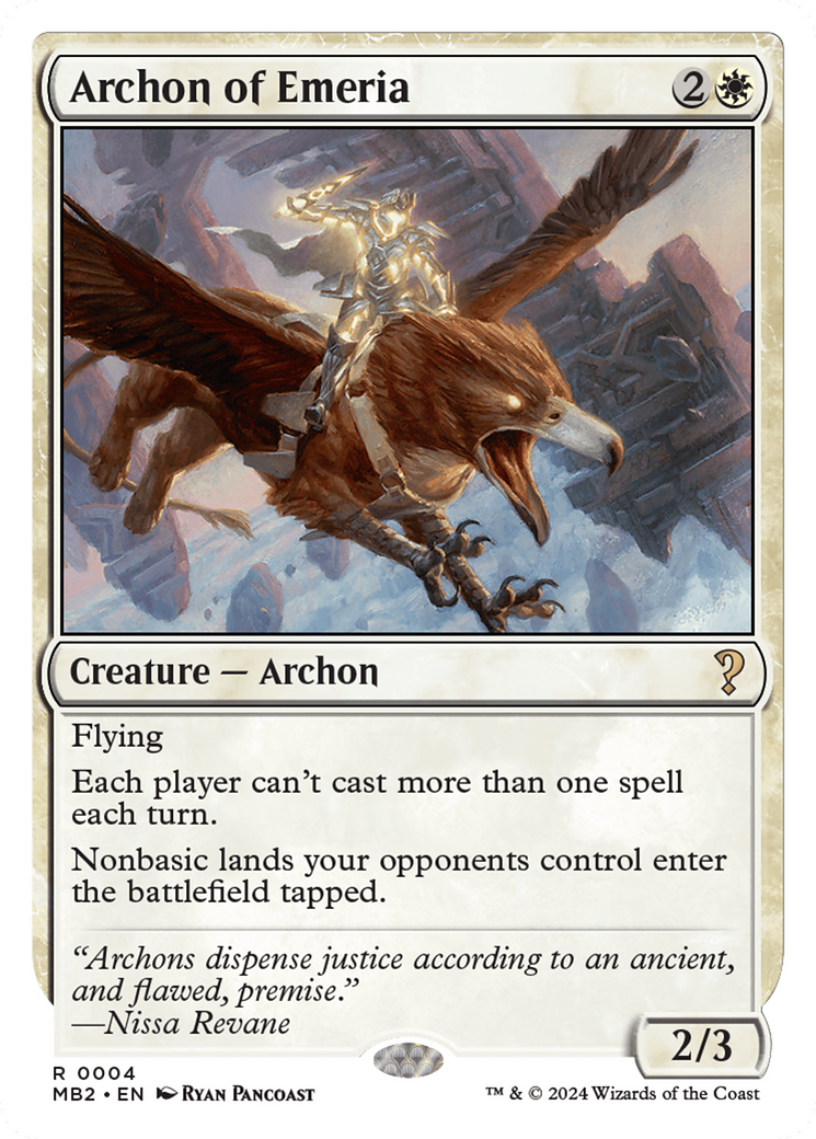 Archon of Emeria (White Border) [Mystery Booster 2] | Tacoma Games