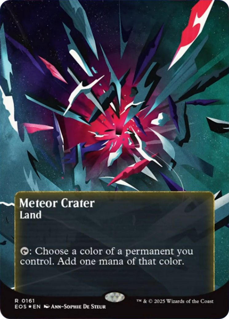 Meteor Crater (0161) (Borderless) (Galaxy Foil) [Edge of Eternities: Stellar Sights] | Tacoma Games
