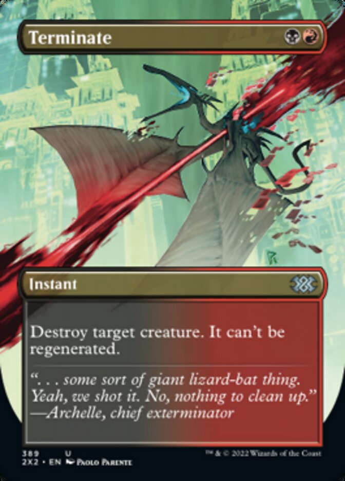 Terminate (Borderless Alternate Art) [Double Masters 2022] | Tacoma Games