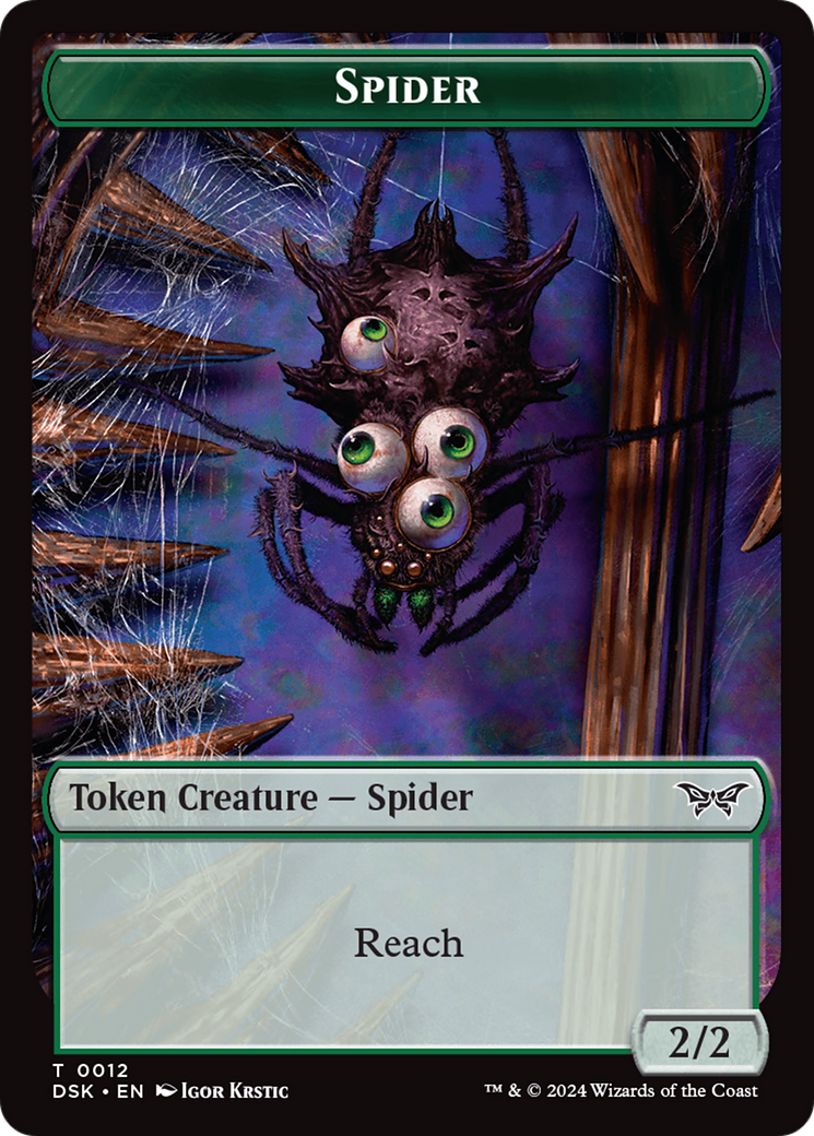 Spider // Manifest Double-Sided Token [Duskmourn: House of Horror Tokens] | Tacoma Games