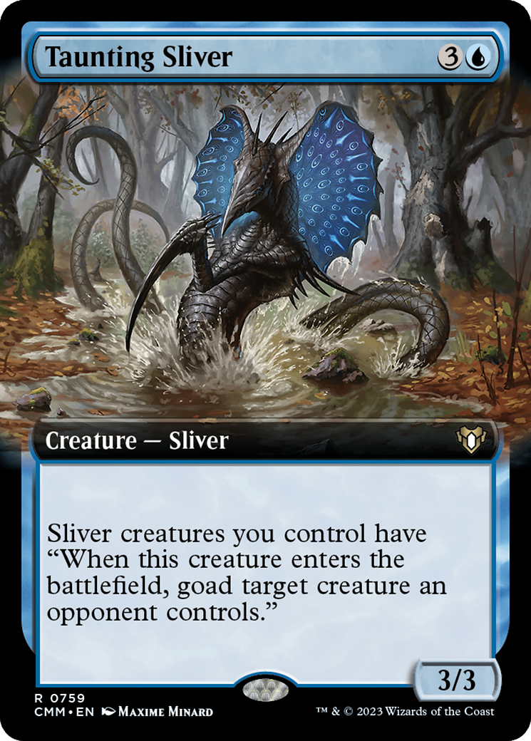 Taunting Sliver (Extended Art) [Commander Masters] | Tacoma Games