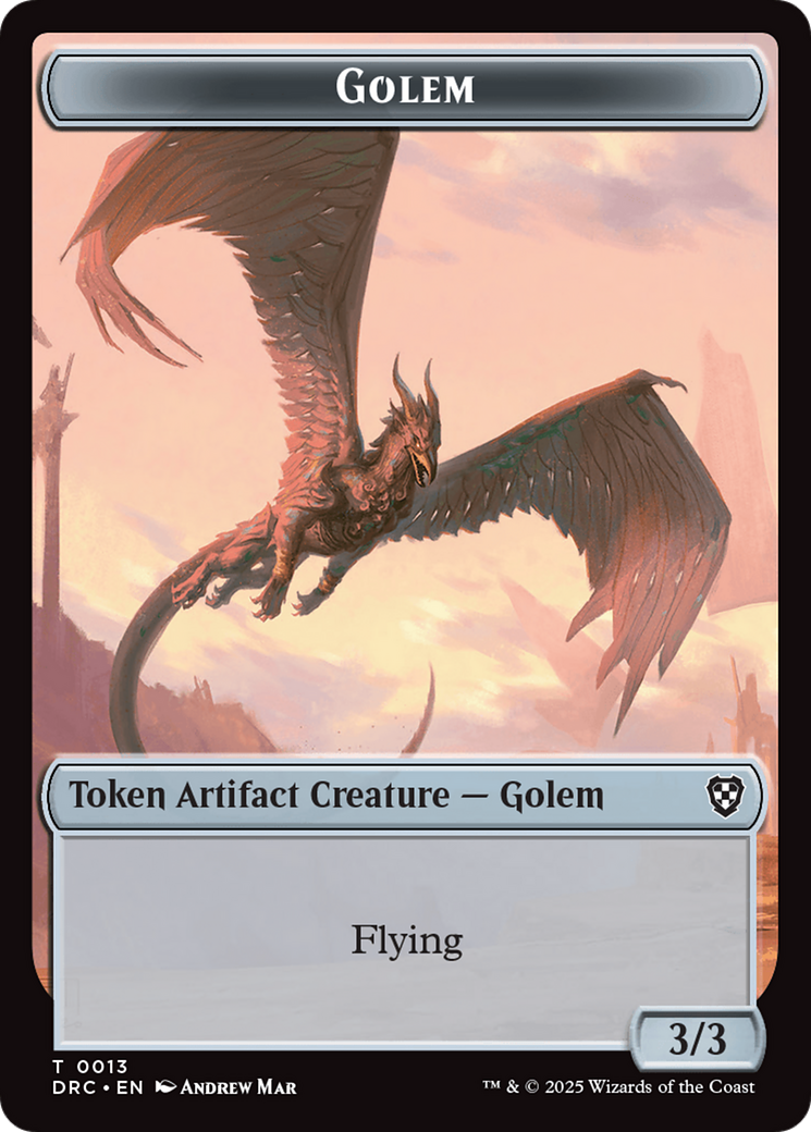 Golem (0013) // Nalaar Aetherjet Double-Sided Token [Aetherdrift Tokens] | Tacoma Games