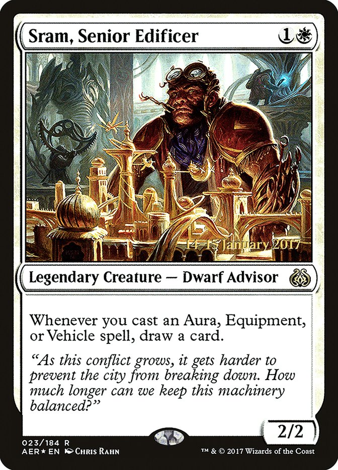 Sram, Senior Edificer [Aether Revolt Prerelease Promos] | Tacoma Games