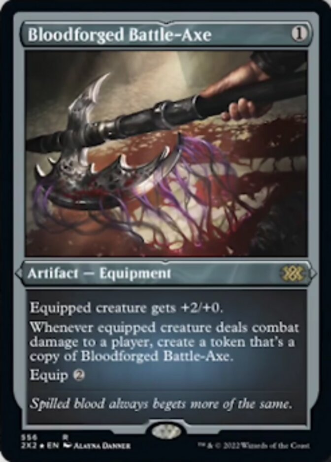 Bloodforged Battle-Axe (Foil Etched) [Double Masters 2022] | Tacoma Games