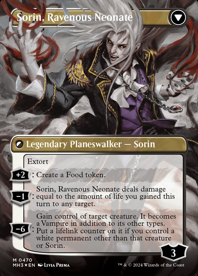 Sorin of House Markov // Sorin, Ravenous Neonate (Borderless) (Textured Foil) [Modern Horizons 3] | Tacoma Games