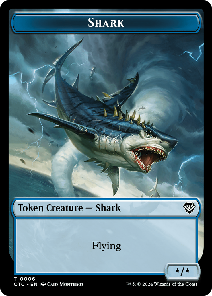 Ape // Shark Double-Sided Token [Outlaws of Thunder Junction Commander Tokens] | Tacoma Games