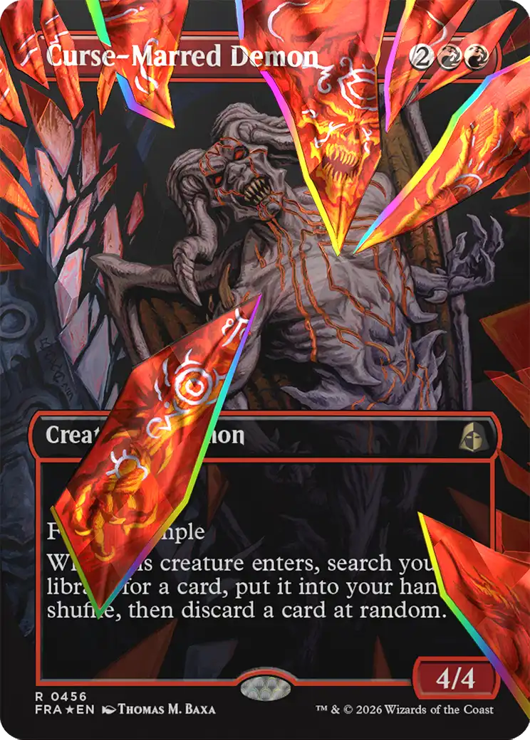 Curse-Marred Demon (Borderless) (Facet Foil) [Reality Fracture] | Tacoma Games