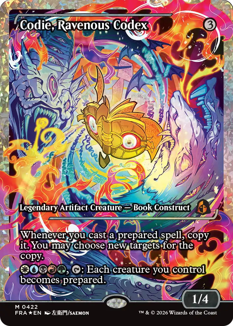 Codie, Ravenous Codex (Showcase) (Fracture Foil) [Reality Fracture] | Tacoma Games