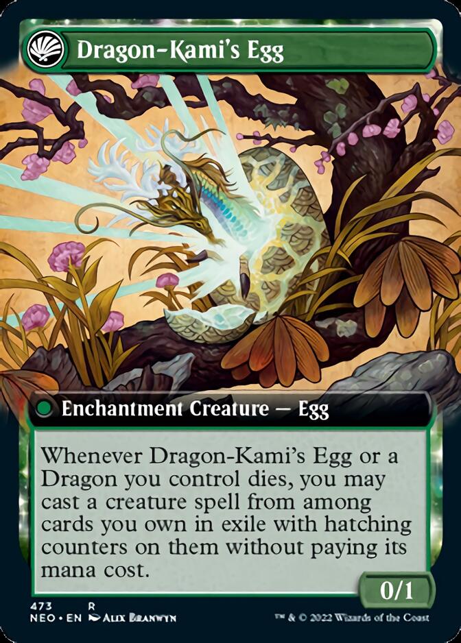 The Dragon-Kami Reborn // Dragon-Kami's Egg (Extended Art) [Kamigawa: Neon Dynasty] | Tacoma Games