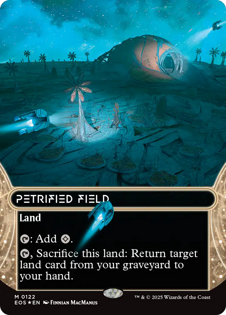 Petrified Field (0122) (Borderless) (Galaxy Foil) [Edge of Eternities: Stellar Sights] | Tacoma Games