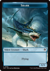 Warrior // Shark Double-Sided Token [Reality Fracture Commander Tokens] | Tacoma Games