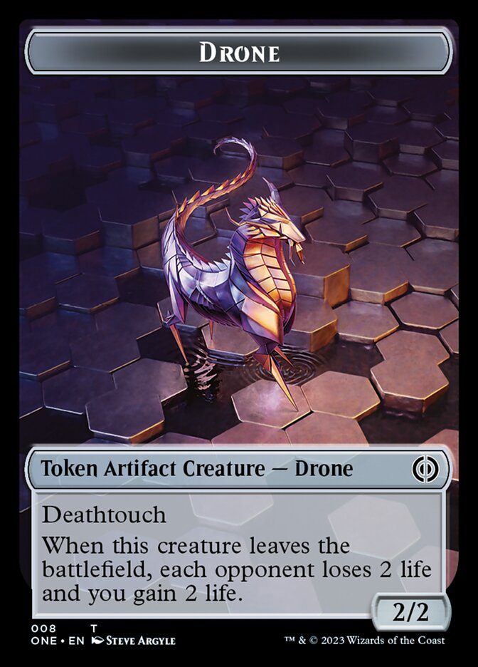 Rebel // Drone Double-Sided Token [Phyrexia: All Will Be One Tokens] | Tacoma Games