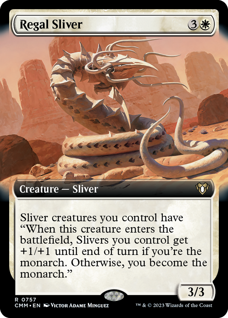 Regal Sliver (Extended Art) [Commander Masters] | Tacoma Games