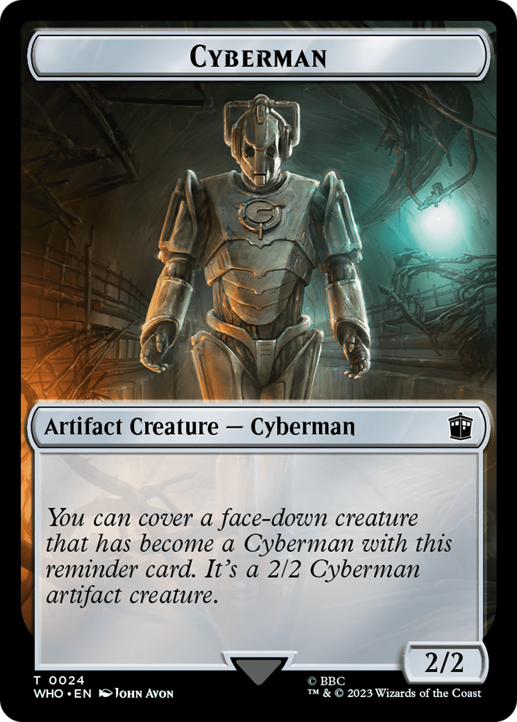 Alien Angel // Cyberman Double-Sided Token [Doctor Who Tokens] | Tacoma Games