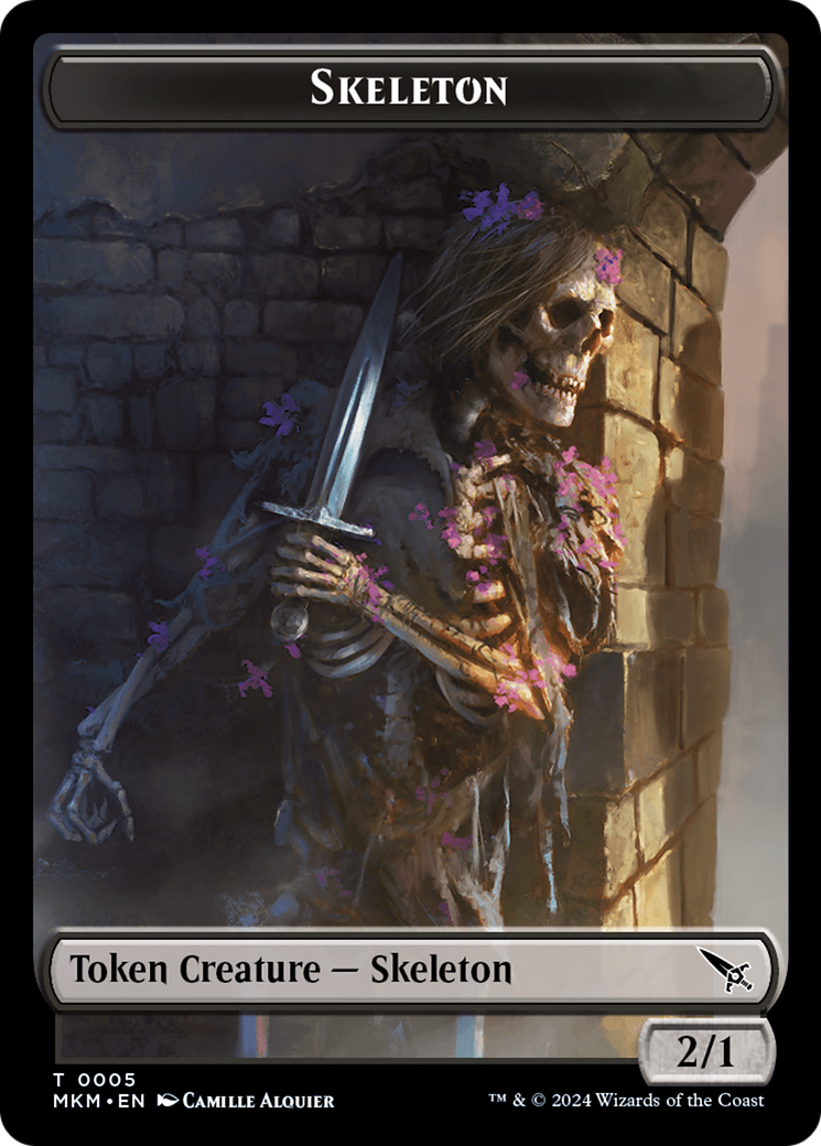 Skeleton Token [Murders at Karlov Manor Tokens] | Tacoma Games