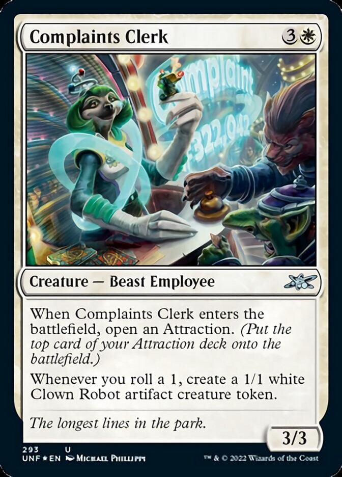 Complaints Clerk (Galaxy Foil) [Unfinity] | Tacoma Games