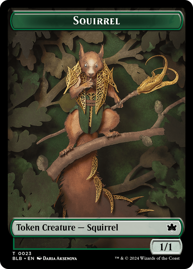 Squirrel // Food Double-Sided Token [Bloomburrow Tokens] | Tacoma Games