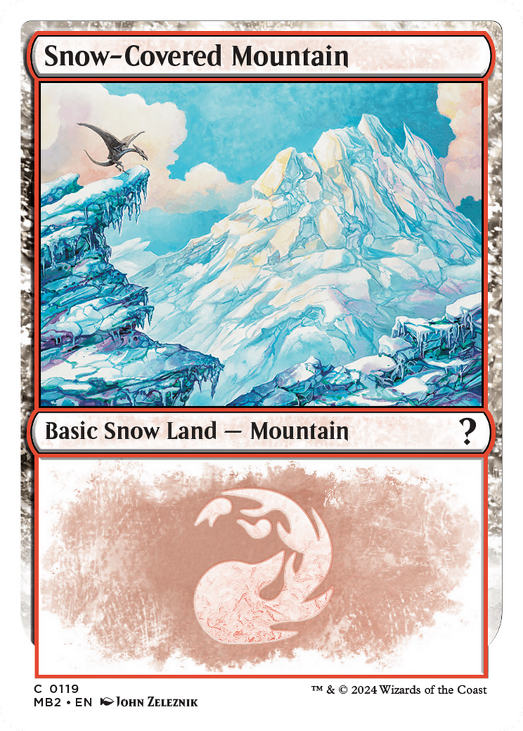 Snow-Covered Mountain (White Border) [Mystery Booster 2] | Tacoma Games