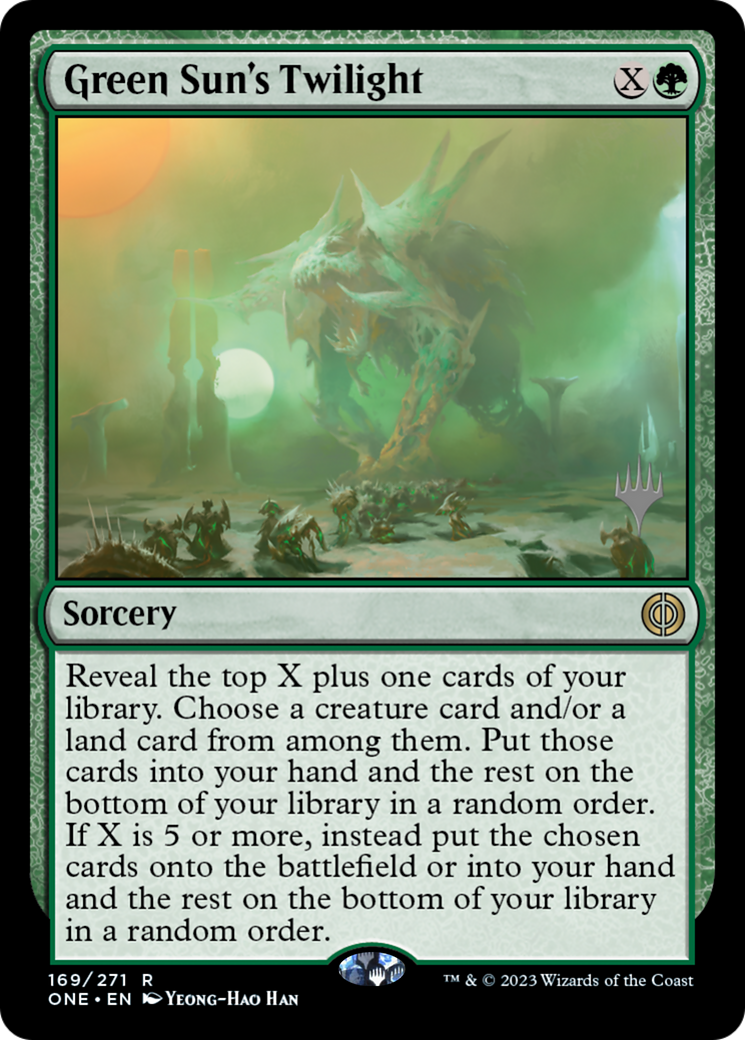 Green Sun's Twilight (Promo Pack) [Phyrexia: All Will Be One Promos] | Tacoma Games