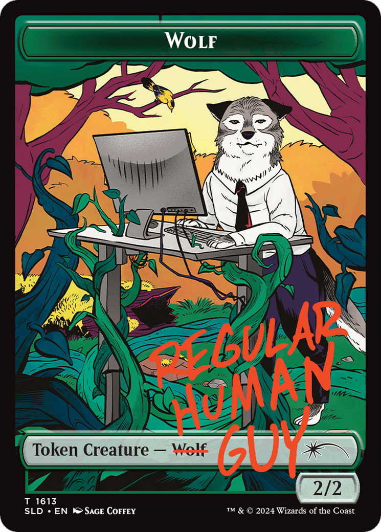 Wolf Token (Rainbow Foil) [Secret Lair: Angels Tokens] | Tacoma Games