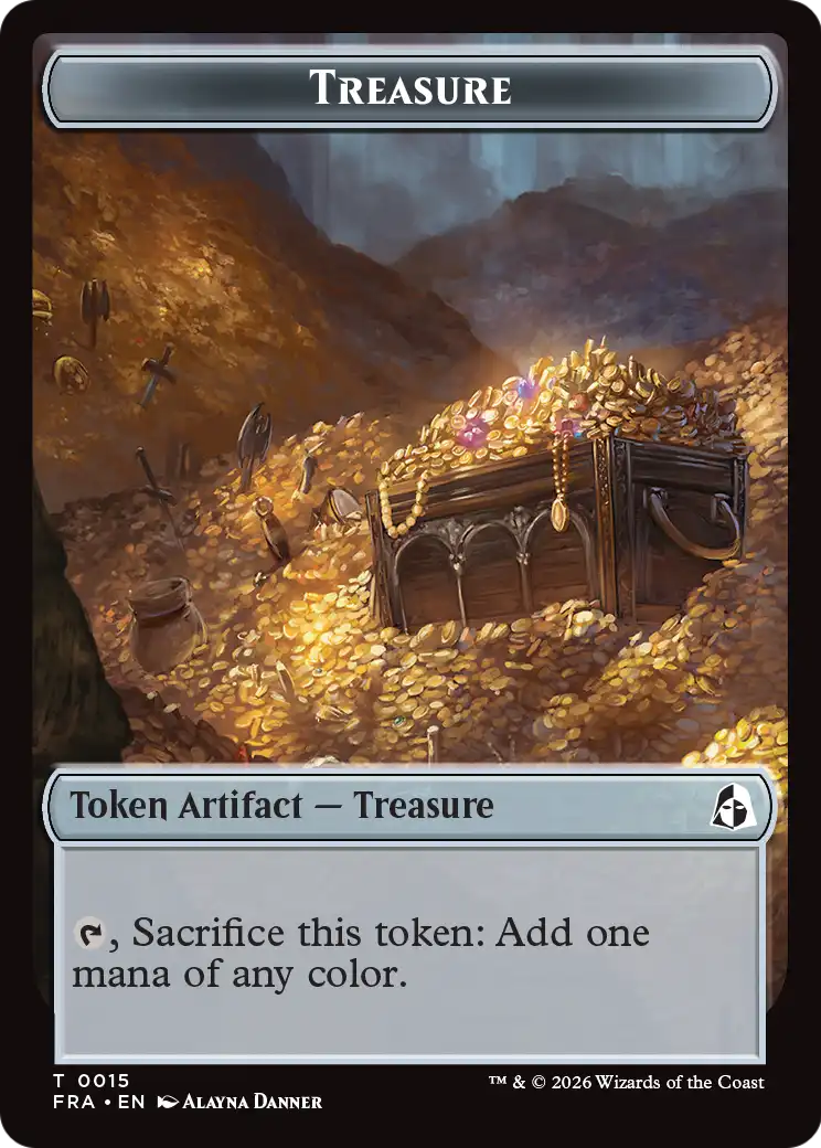 Dragon // Treasure Double-Sided Token [Reality Fracture Tokens] | Tacoma Games