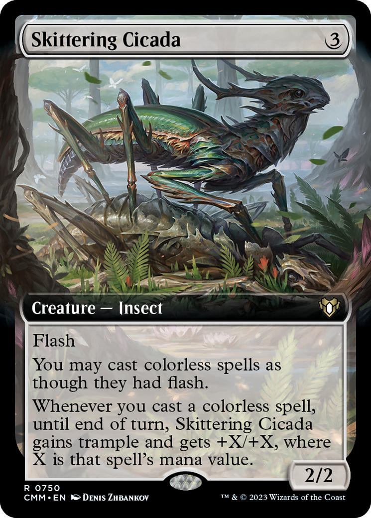 Skittering Cicada (Extended Art) [Commander Masters] | Tacoma Games