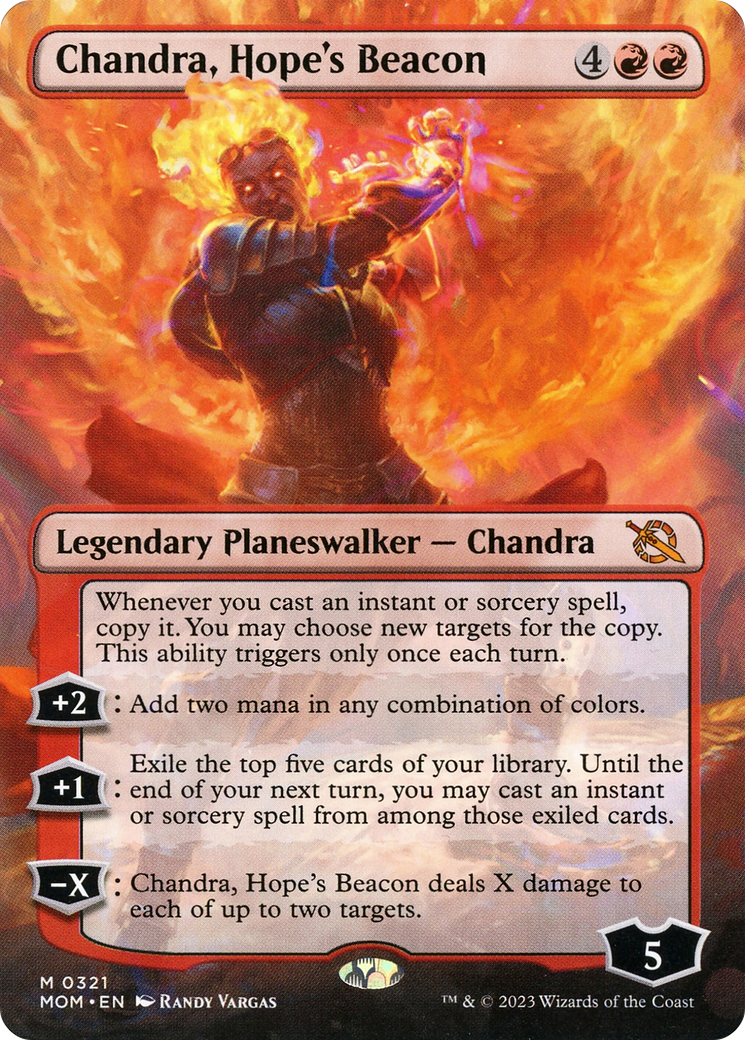 Chandra, Hope's Beacon (Borderless Alternate Art) [March of the Machine] | Tacoma Games