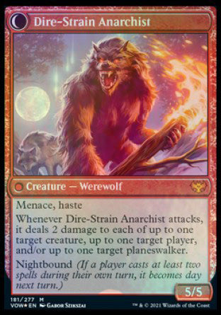 Volatile Arsonist // Dire-Strain Anarchist [Innistrad: Crimson Vow Prerelease Promos] | Tacoma Games