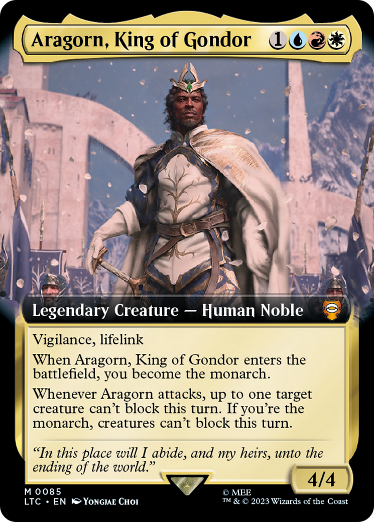 Aragorn, King of Gondor (Extended Art) [The Lord of the Rings: Tales of Middle-Earth Commander] | Tacoma Games