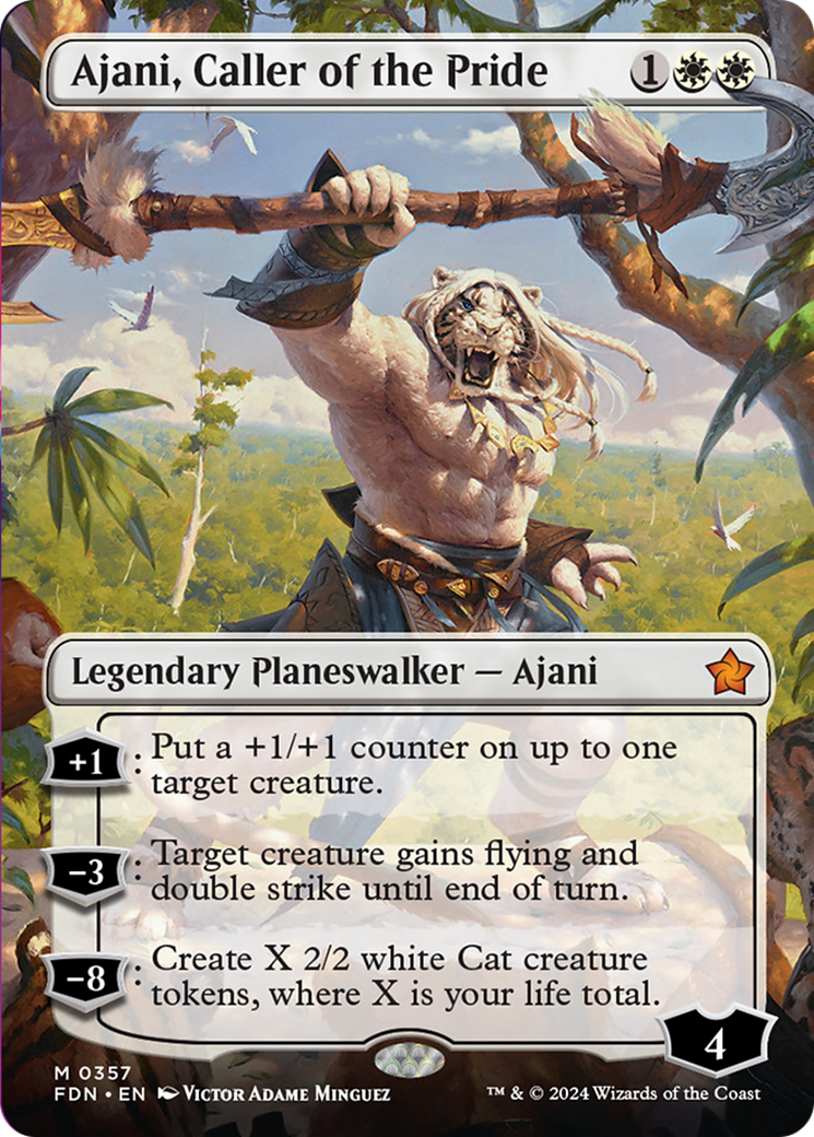 Ajani, Caller of the Pride (Borderless) [Foundations] | Tacoma Games