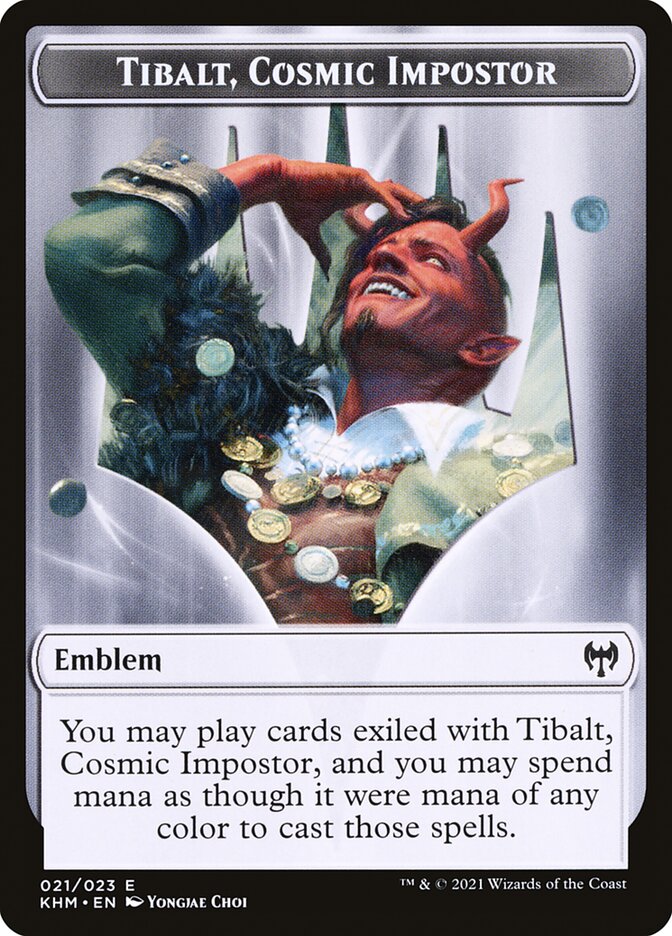 Treasure // Tibalt, Cosmic Impostor Emblem Double-Sided Token [Kaldheim Tokens] | Tacoma Games