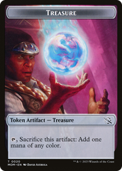 Treasure (20) // Teferi Akosa of Zhalfir Emblem Double-Sided Token [March of the Machine Tokens] | Tacoma Games