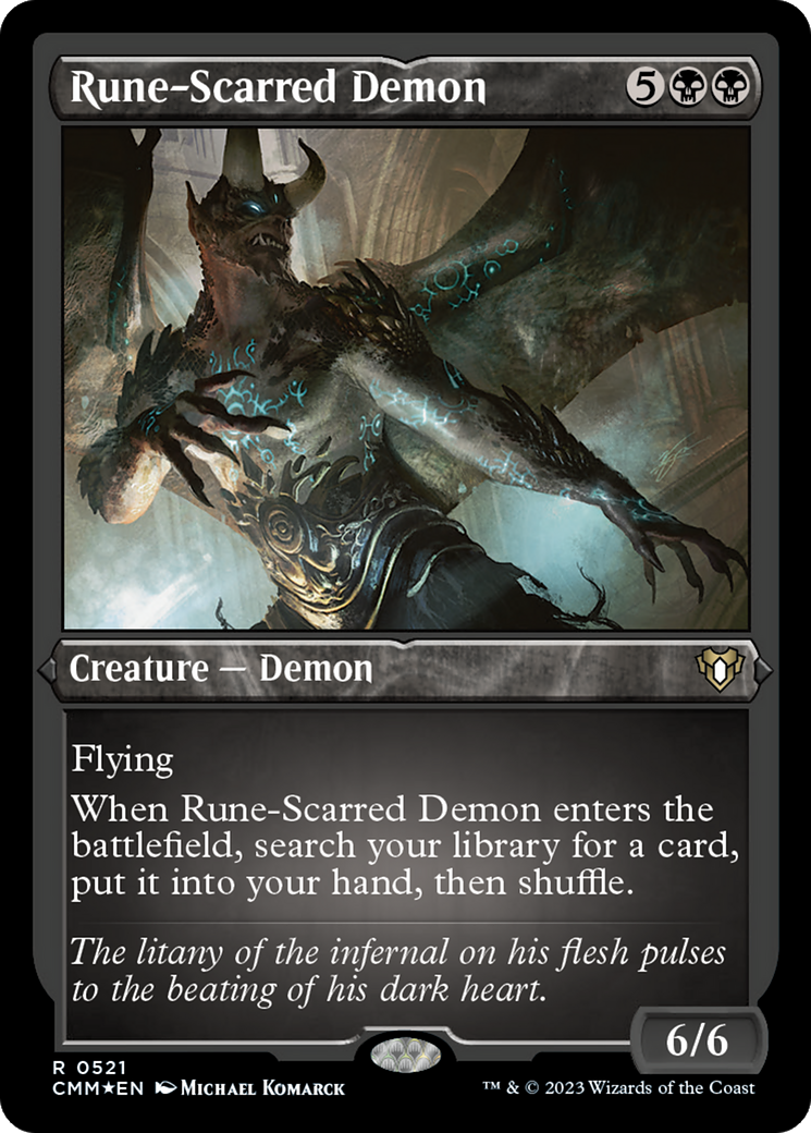 Rune-Scarred Demon (Foil Etched) [Commander Masters] | Tacoma Games