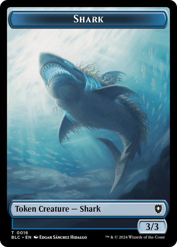 Elemental // Shark Double-Sided Token [Bloomburrow Commander Tokens] | Tacoma Games