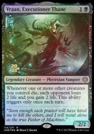 Vraan, Executioner Thane [Phyrexia: All Will Be One Prerelease Promos] | Tacoma Games