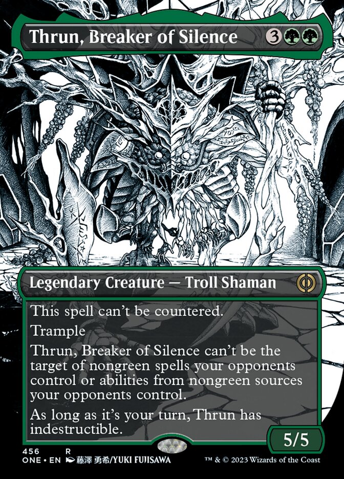 Thrun, Breaker of Silence (Borderless Manga Step-and-Compleat Foil) [Phyrexia: All Will Be One] | Tacoma Games