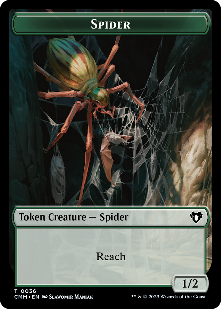 Wurm // Spider Double-Sided Token [Commander Masters Tokens] | Tacoma Games