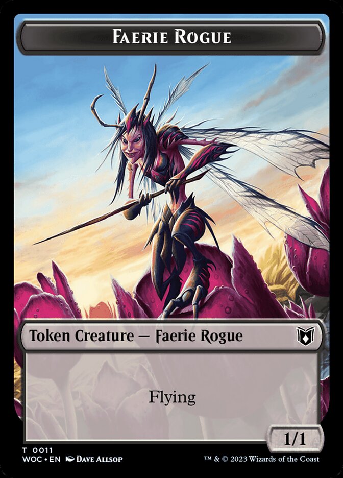 Faerie Rogue // Faerie (0011) Double-Sided Token [Wilds of Eldraine Commander Tokens] | Tacoma Games