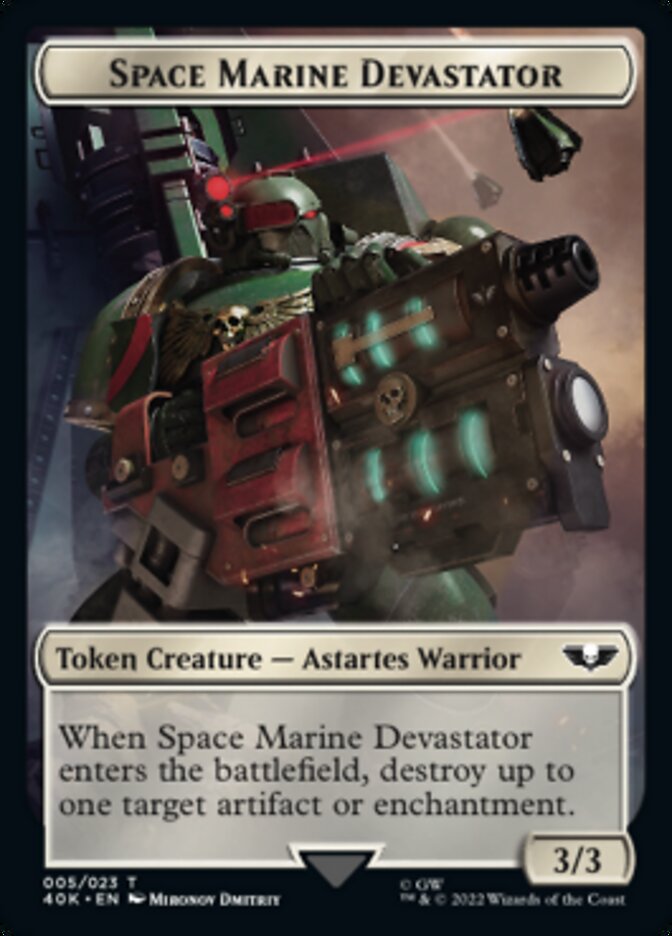 Soldier (002) // Space Marine Devastator Double-sided Token [Universes Beyond: Warhammer 40,000 Tokens] | Tacoma Games