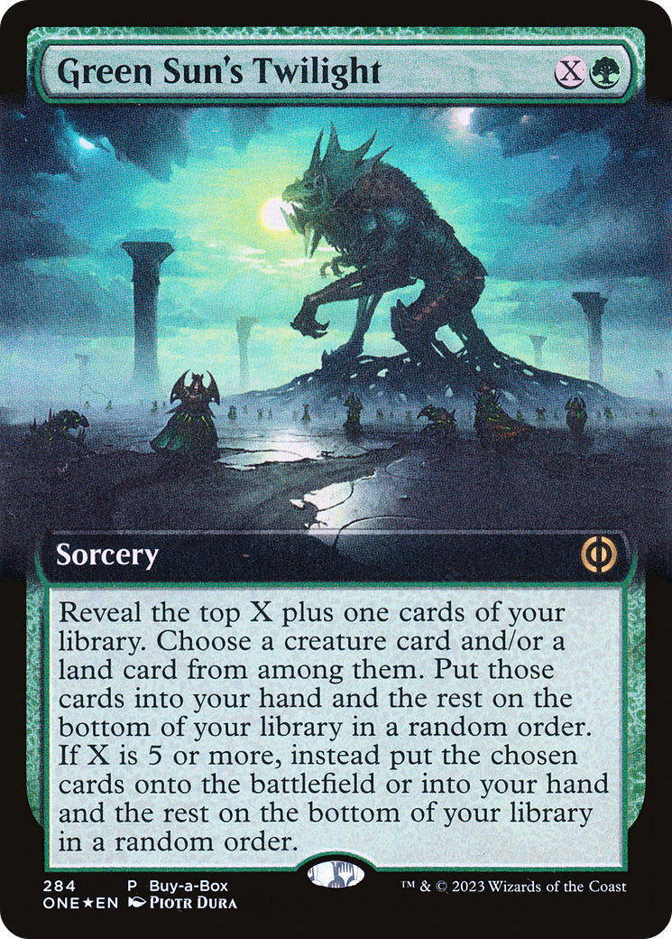 Green Sun's Twilight (Buy-A-Box) (Extended Art) [Phyrexia: All Will Be One] | Tacoma Games