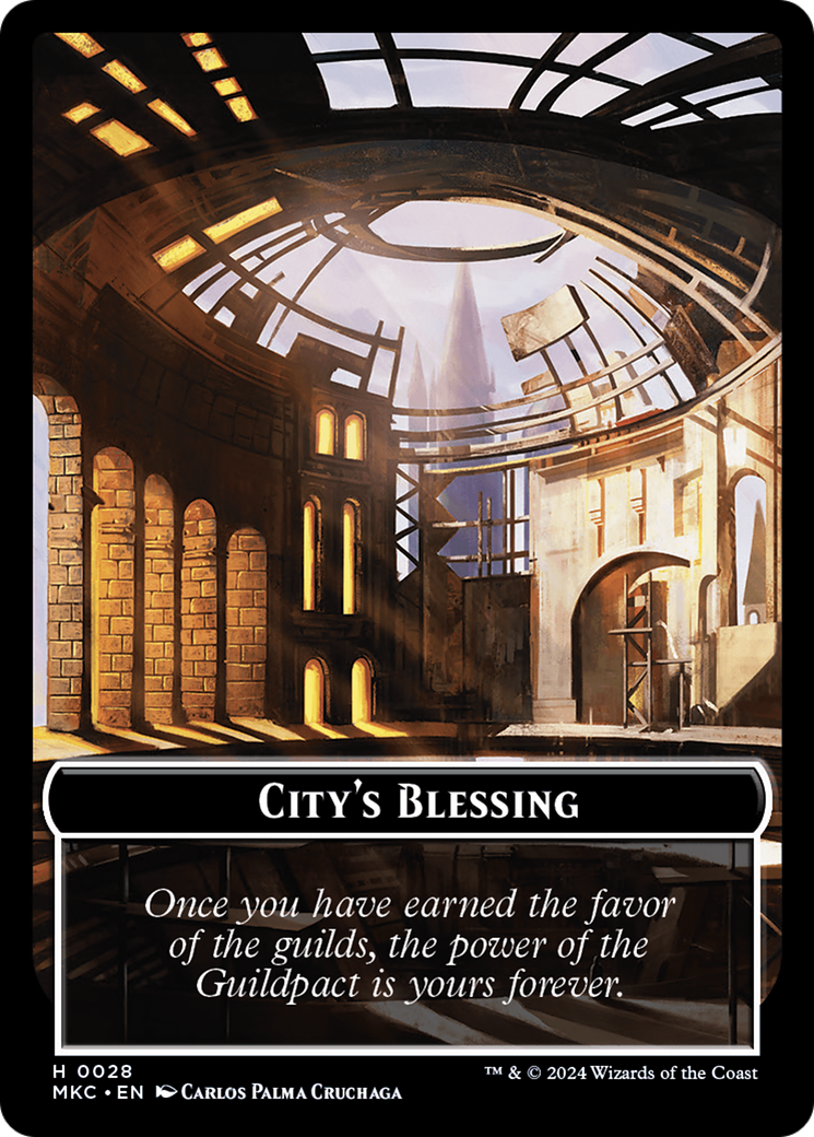 City's Blessing // Zombie Double-Sided Token [Murders at Karlov Manor Commander Tokens] | Tacoma Games