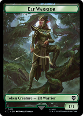 Elf Warrior // Treasure Double Sided Token [The Lord of the Rings: Tales of Middle-Earth Commander Tokens] | Tacoma Games