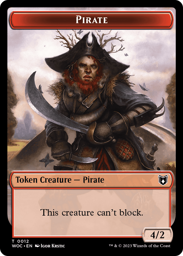 Pirate // Human Double-Sided Token [Wilds of Eldraine Commander Tokens] | Tacoma Games