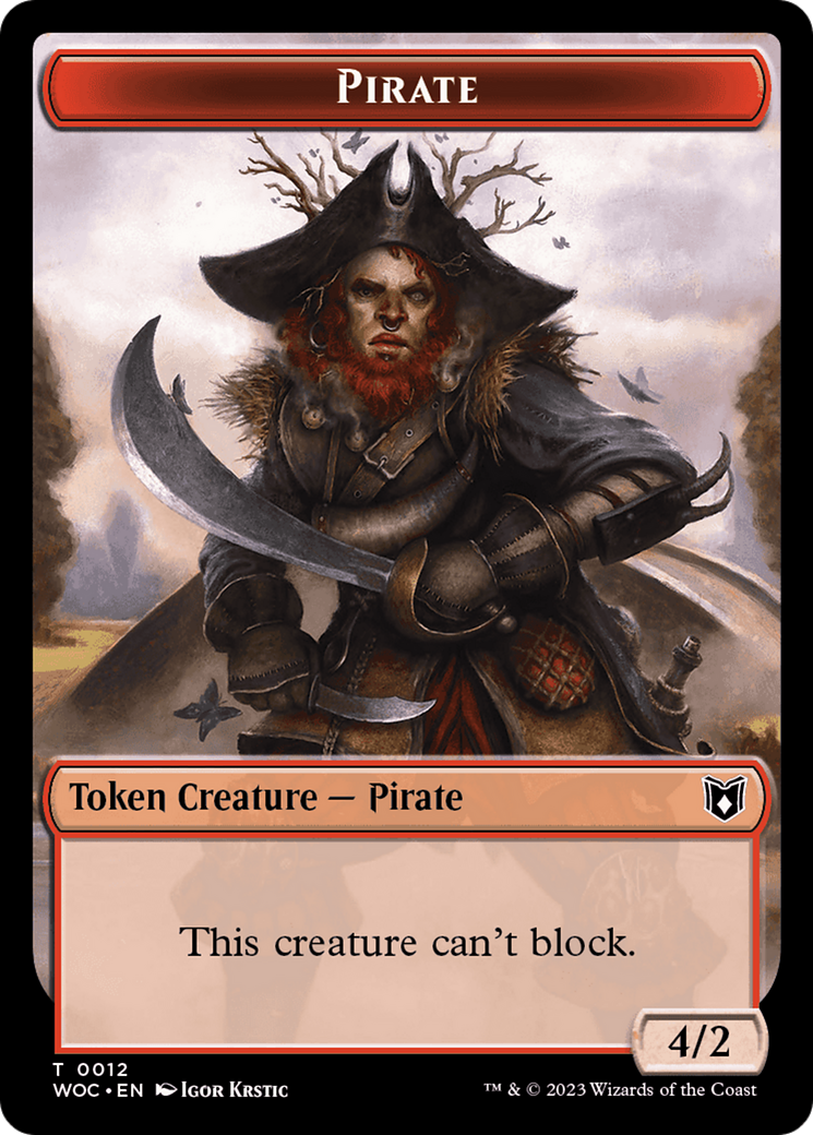 Pirate // Human Soldier Double-Sided Token [Wilds of Eldraine Commander Tokens] | Tacoma Games